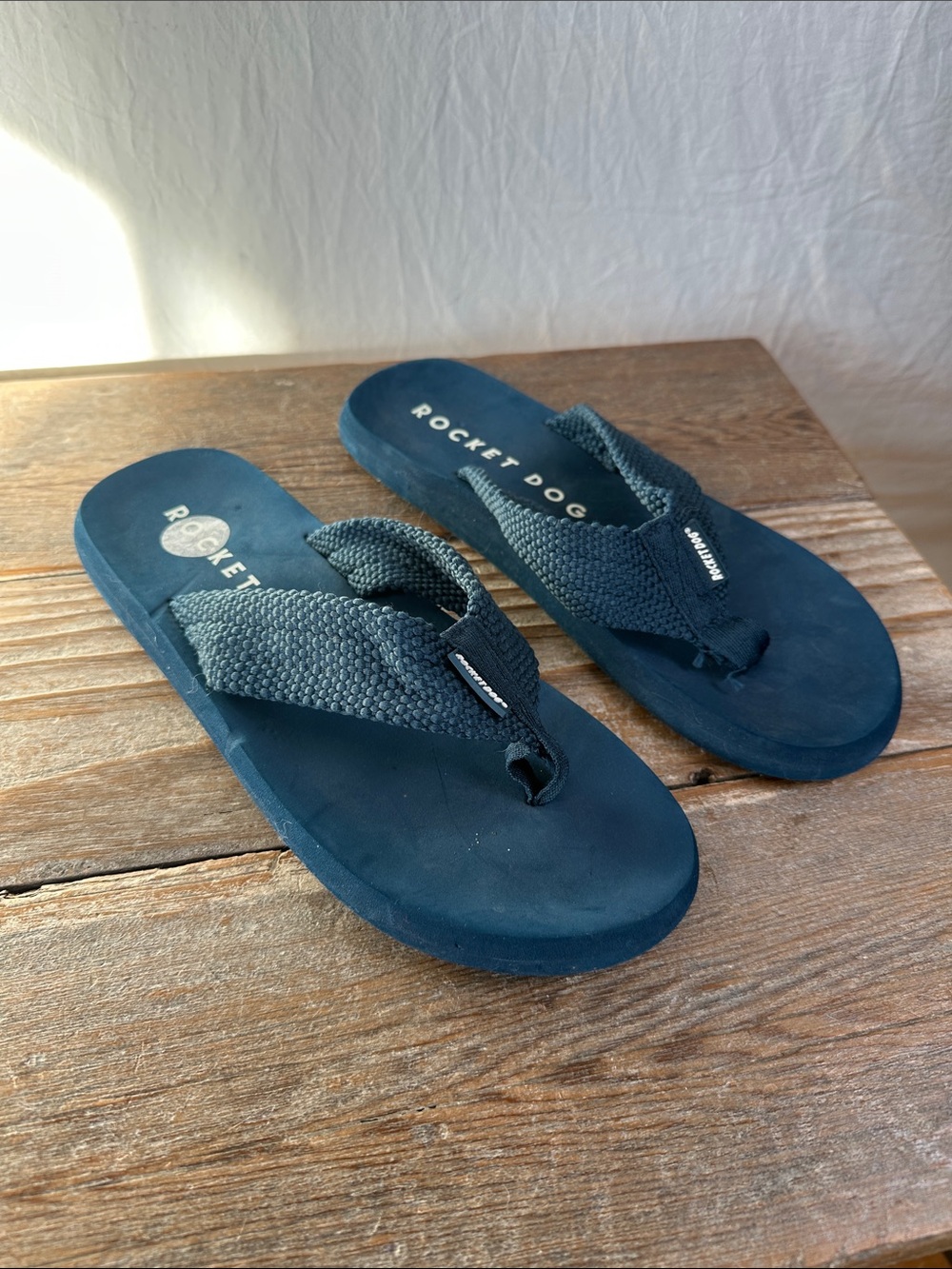 Rocket Dog Dark Blue Woven Strap Flip Flops